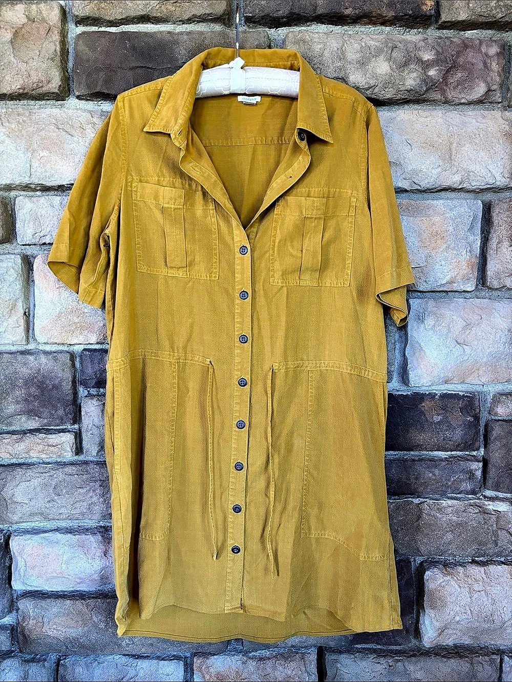 Sundance Yellow Shirt Dress Size PS Like New
